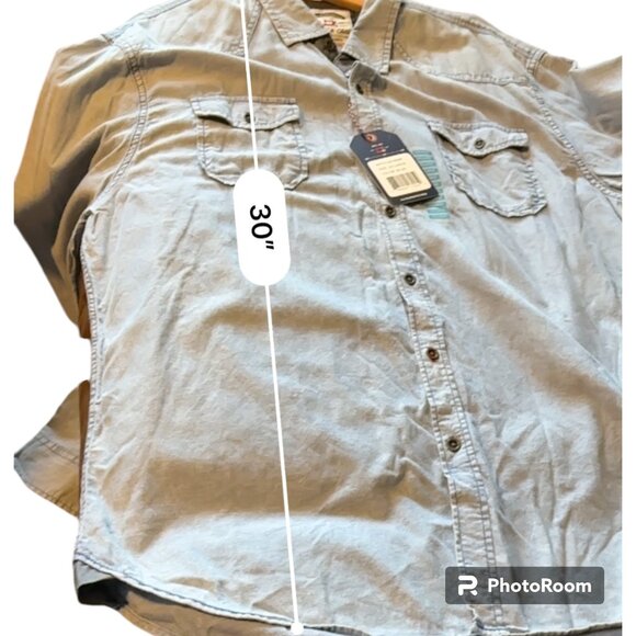 Thread & Cloth Mens Shirt Blue Jean Denim Button Up Long Sleeve XXL 100% Cotton - Picture 9 of 10